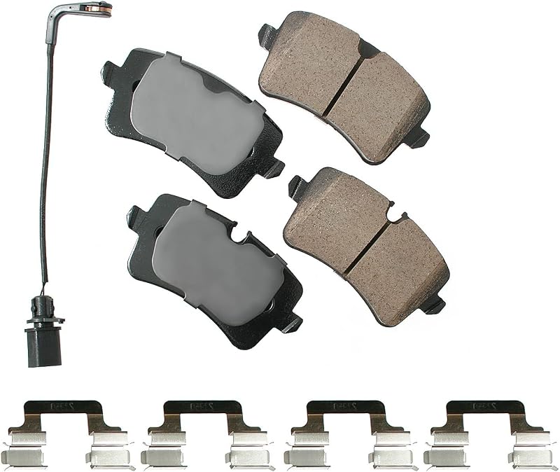 Kit de pastilhas de freio a disco traseiras Akebono EUR1547A em cerâmica – 4 unidades
