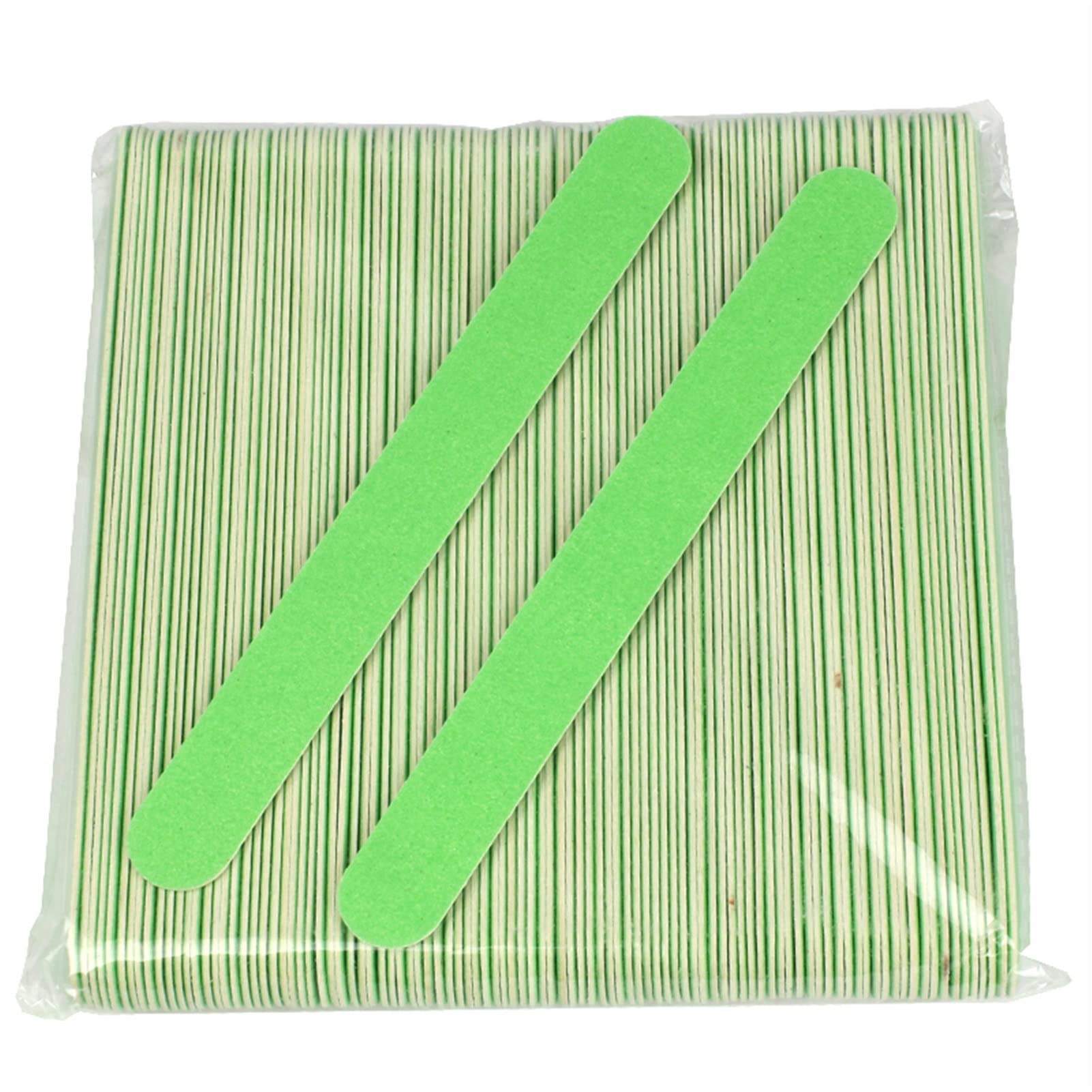 Kit per la Cura delle Unghie Emery Boards con Nail Lime for Unghie in Legno da 200 Pezzi 180/240 Carta vetrata Verde con tampone Dritto a Doppia Faccia(Lime)