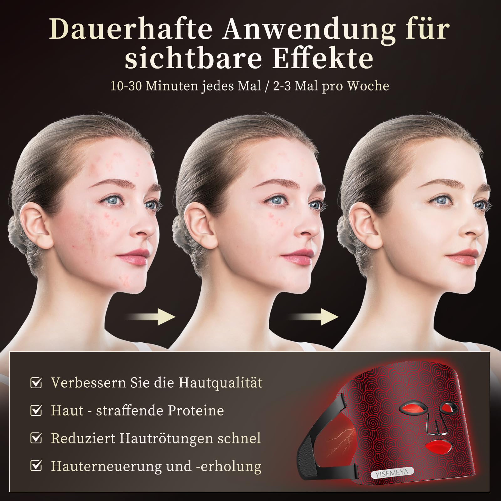 EMS - Máscara de belleza con luz LED, 4 colores con luz LED, terapia de silicona, herramienta de belleza para el cuidado de la piel, antienvejecimiento, reafirmante y rejuvenecedor, dispositivos de