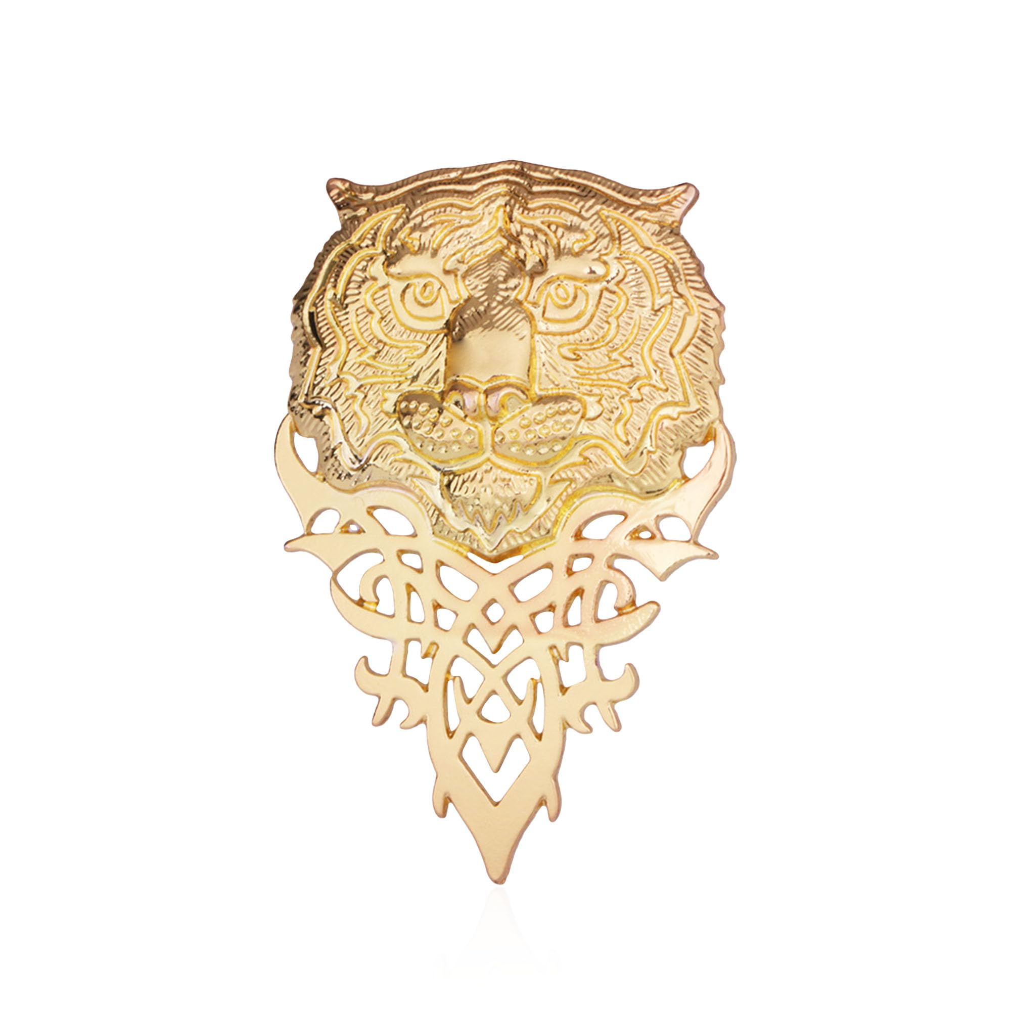 Seakuur Retro Tiger Face Head Brooch Pin Metal Animal Brooches Men Suit Shirt Badge Lapel Pins for Women Fashion Jewelry Accessories