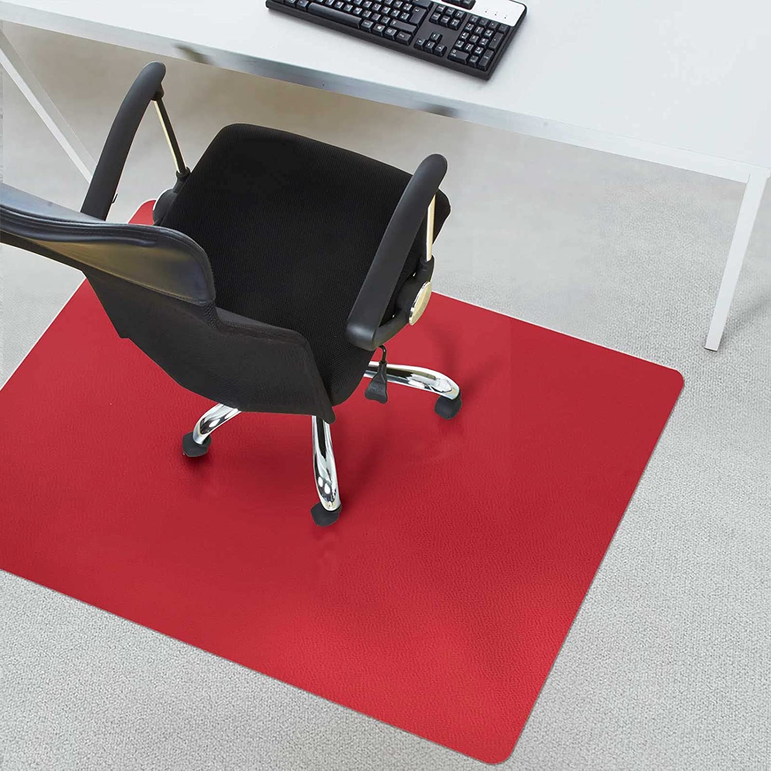 Tappeto Protezione Pavimento Sedia Ufficio 120 x 150 cm, Anti-Graffio, Polietilene, Fonoassorbente, Bianco, Relaxdays | Leroy Merlin