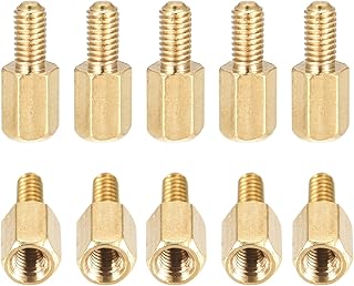 DTGN M3x6x6mm(DxHLxML) - Brass Hex Standoff -88Pack- Good for Electronic Machine - Male to Female Spacer Screw Nuts