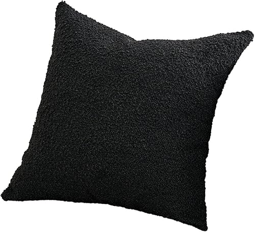 Miniatura 7 de DOMVITUS Boucle - Fundas de almohada de 18 x 18 pulgadas, almohadas decorativas negras para sala de estar, fundas de almohada para dormitorio,