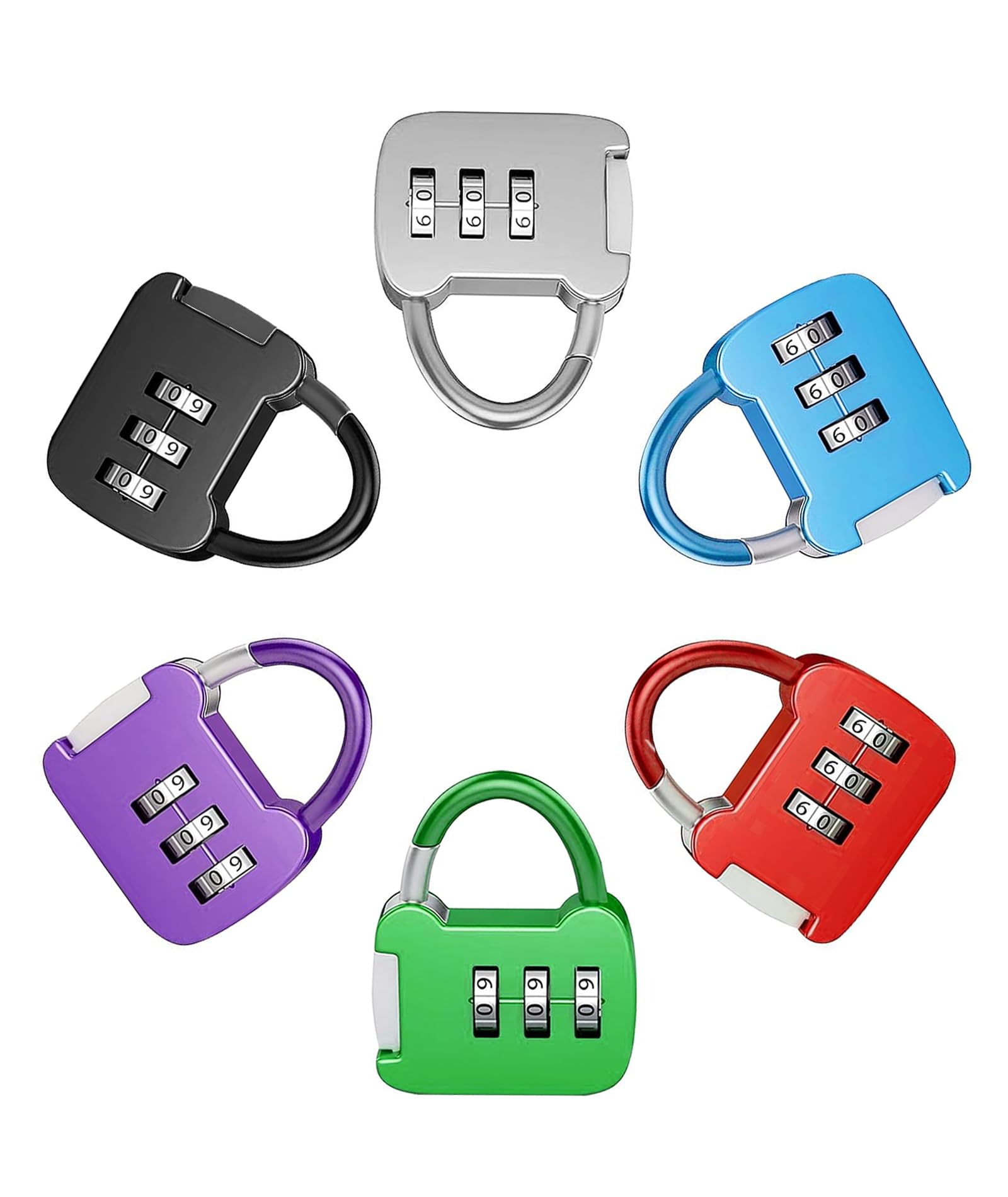 6 Pcs Number Lock, Number Locks for Door, Easy to Carry 3 Digit Number TSA Locks for Luggage Backpack Lock Drawer Locker
