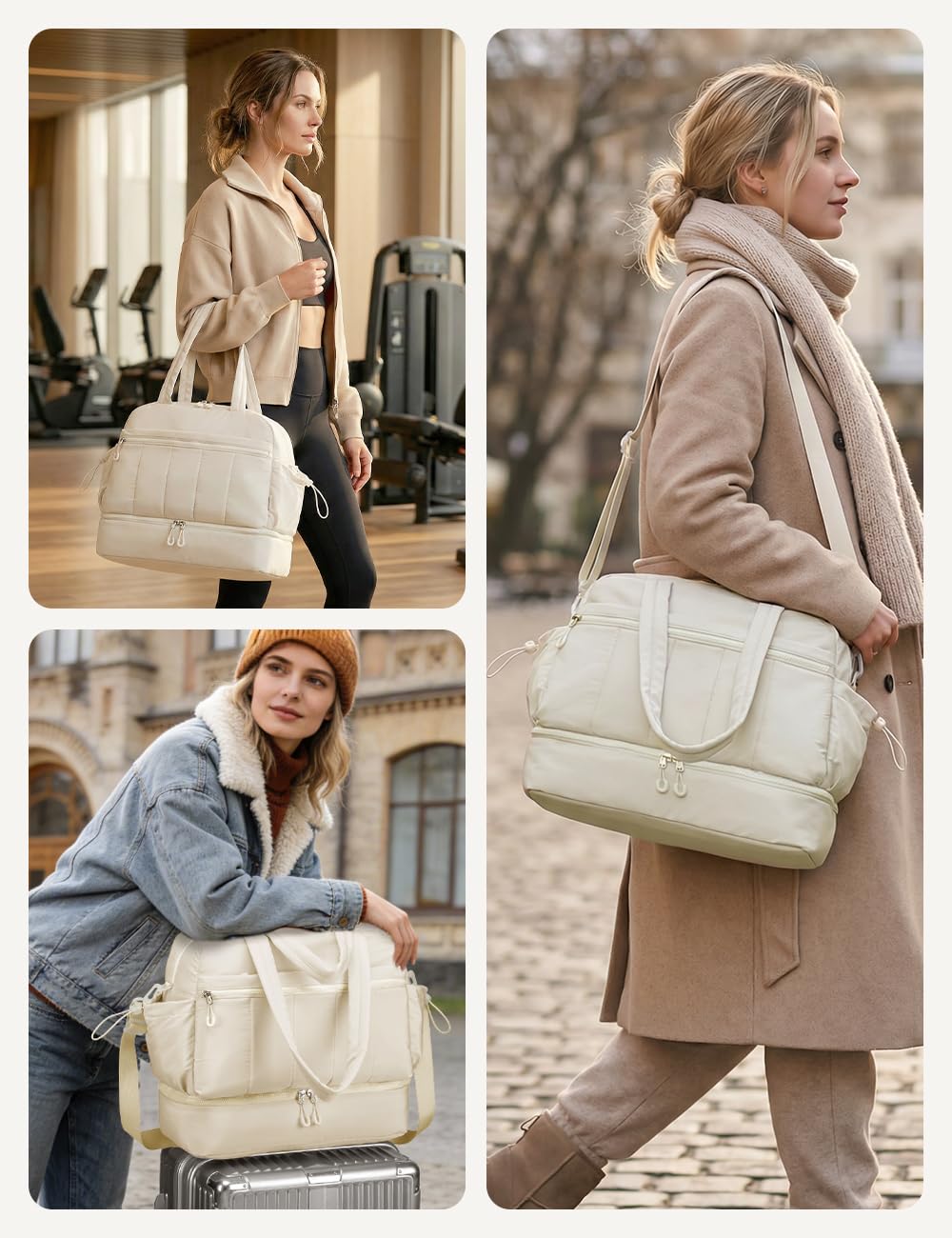 BAGZY Borsa da Viaggio 40X35X20 EasyJet Lufthansa Donna Borsone Palestra Uomo 34L Bagaglio a Mano Borsa Parto Ospedale Mamma con Scomparto Grande per Aereo Weekend Gym Travel Rosa