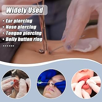 YONGDA 14G 50pcs Hollow Piercing Needles - 316L Stainless Steel Jewelry Needles, Ultra Sharp for Earlobe, Nose Piercing & Jewelry