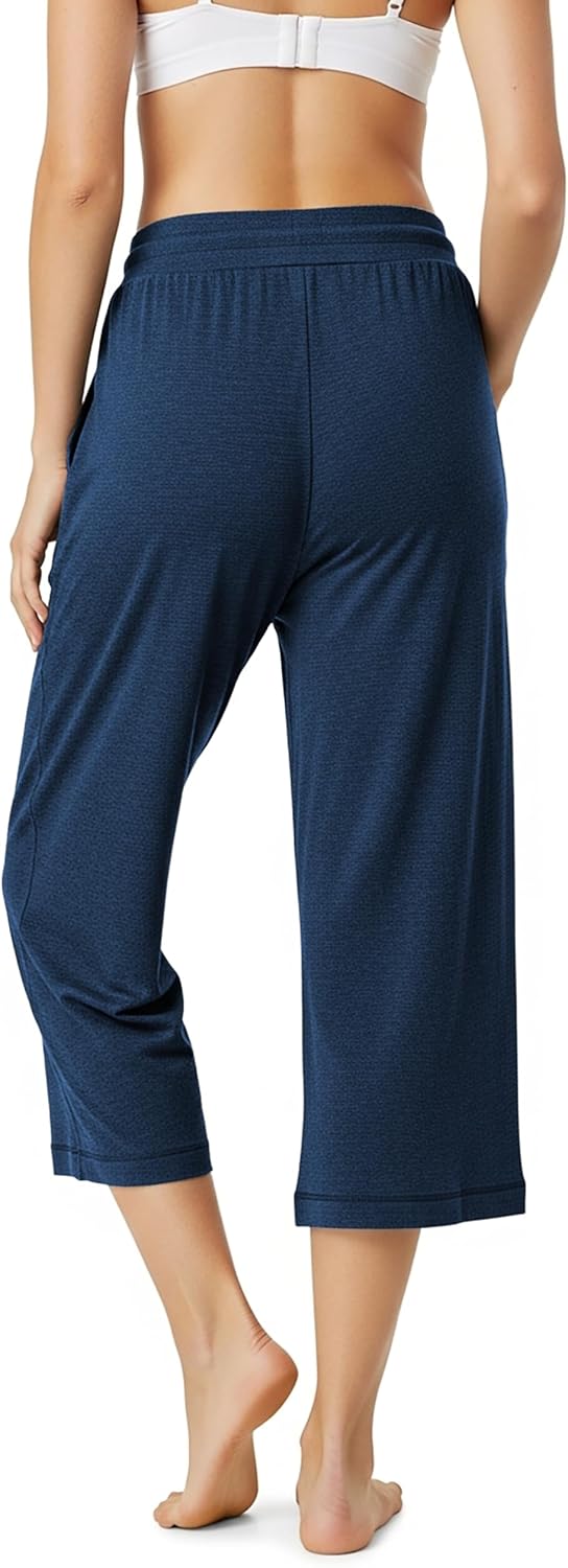 Sexy Basics Women's Ultra Soft French Terry Cotton Capri Bottoms | Drawstring & Pockets Pants | Multi Packs - Image 4