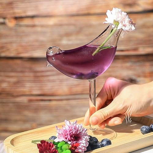 Miniatura 7 de SuproBarware Copas de cóctel – Juego de 4 copas de vino transparentes de vidrio creativo, adecuadas para cócteles, vino, martini, tequila, ideal