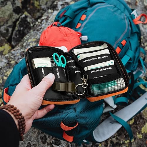 Miniatura 6 de Kit de primeros auxilios ultraligero, carcasa repelente al agua, pequeño kit de primeros auxilios para camping, senderismo, deportes al aire libre,