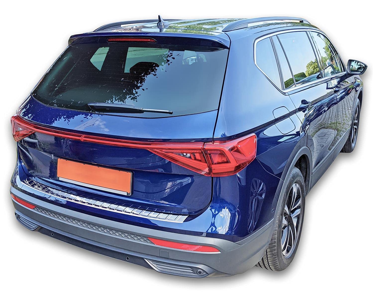 RECAMBO Protection De Seuil De Chargement Acier Inox Pour Seat Tarraco (2018+) – Inox V2A, Pose Collée Facile