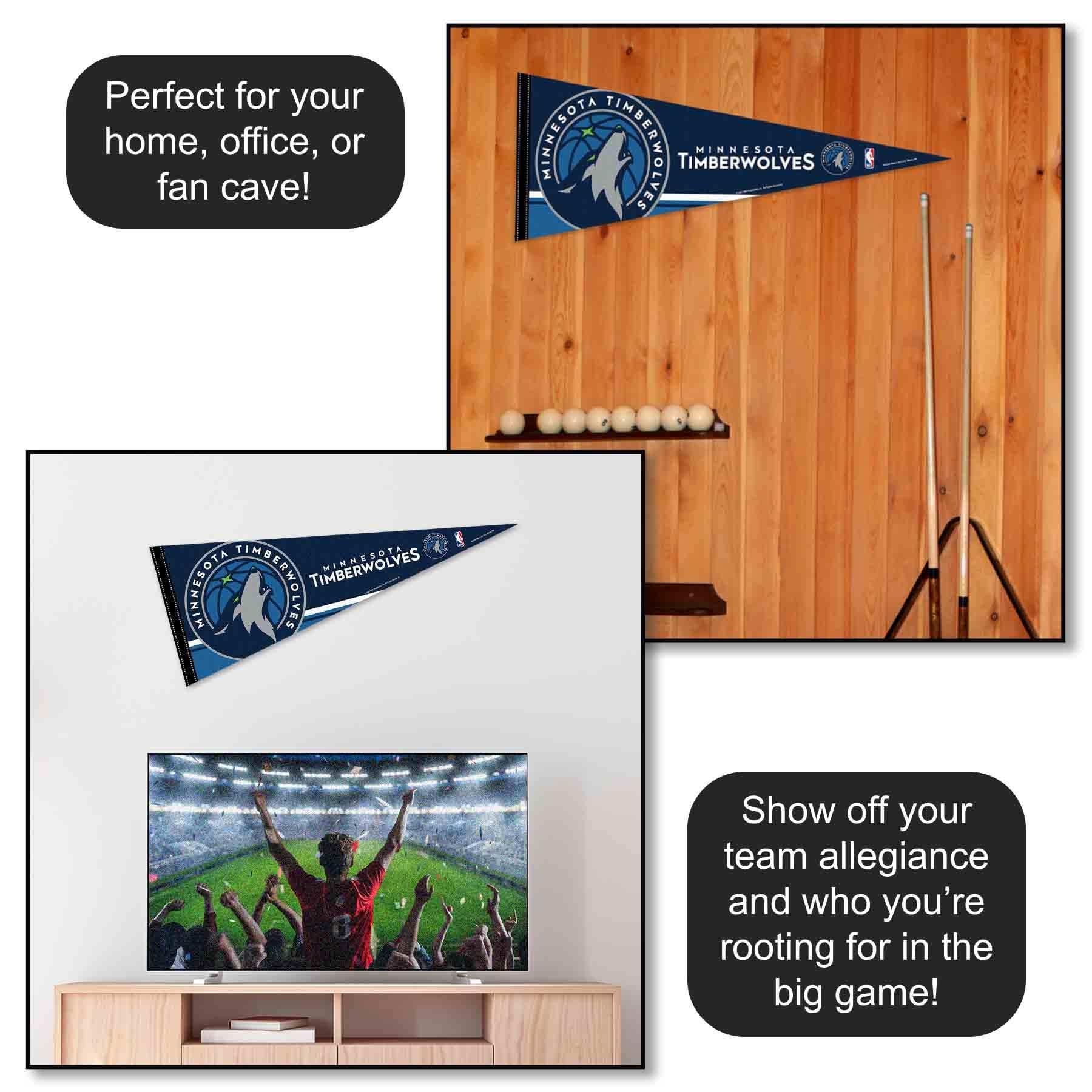 WinCraft Minnesota Timberwolves Pennant Full Size 12" X 30"