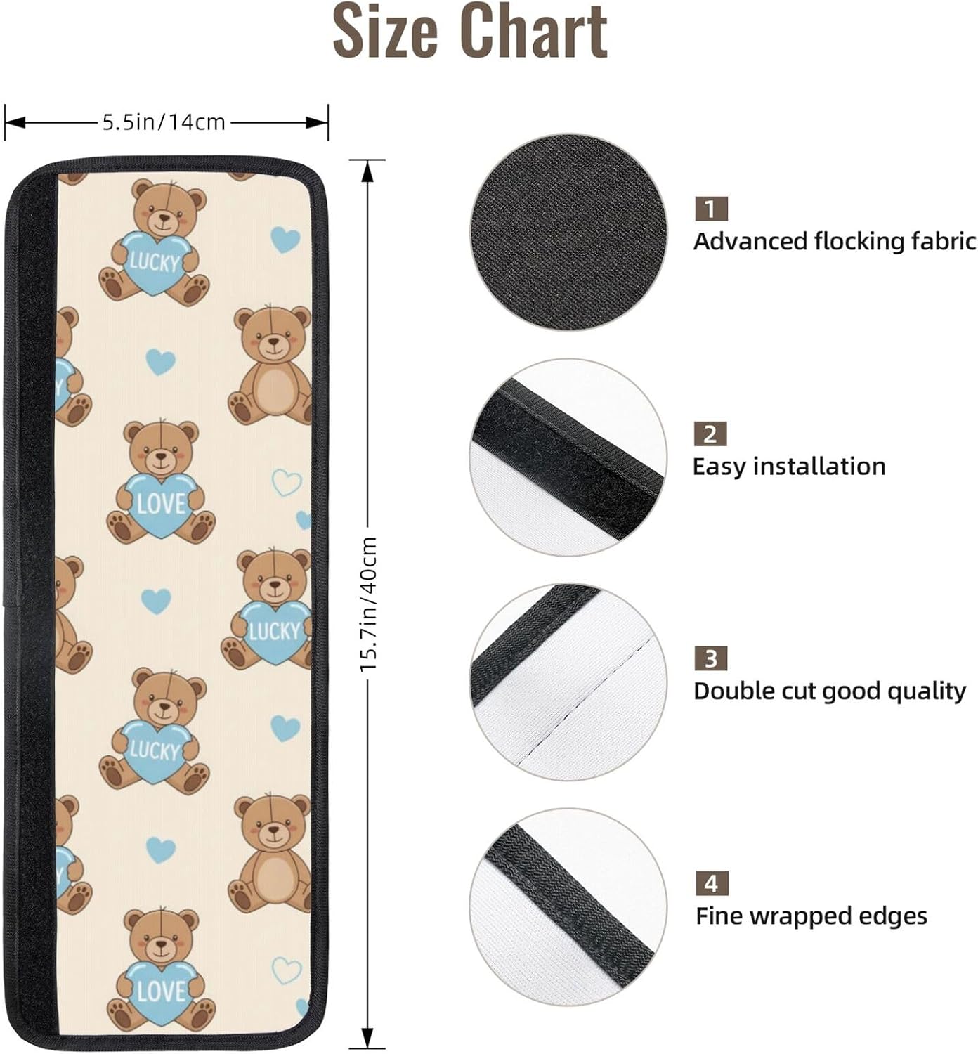 Romantic Refrigerator Handle Covers Brown Bears Blue Hearts Fridge Handle Covers Set of 2 Refrigerator Door Handle Covers for Kitchen Decor Door Handle Covers for Oven Dishwasher