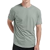 Men's Ultra-Soft Bamboo Viscose T-Shirt, Curved Hem Lightweight Cooling Cotton Blend Casual Tee