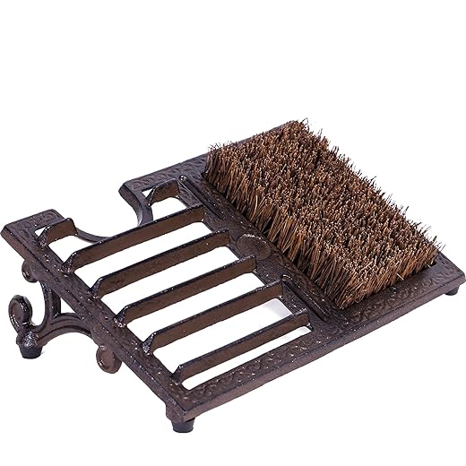 Cast Iron Boot Brush Scraper Outdoor, Heavy Duty Boot Scrubber Brush with Angled Design, Vintage Rustic Boot Scrapers with Brushes Outdoor for Outdoor, Porch, Entryway