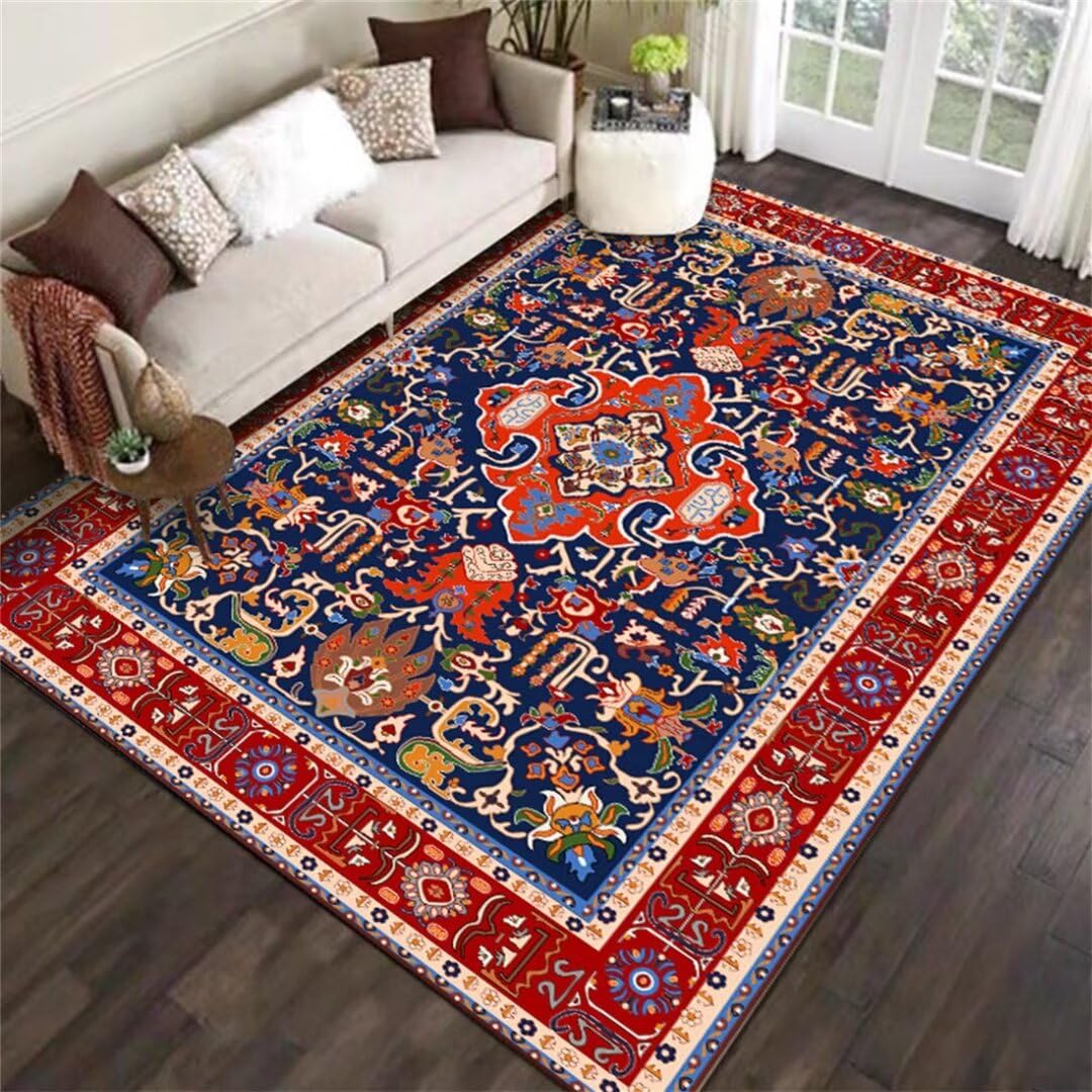 Tapis de sol salon rouge 120x180 pour une chambre d'ado cozy et rétro