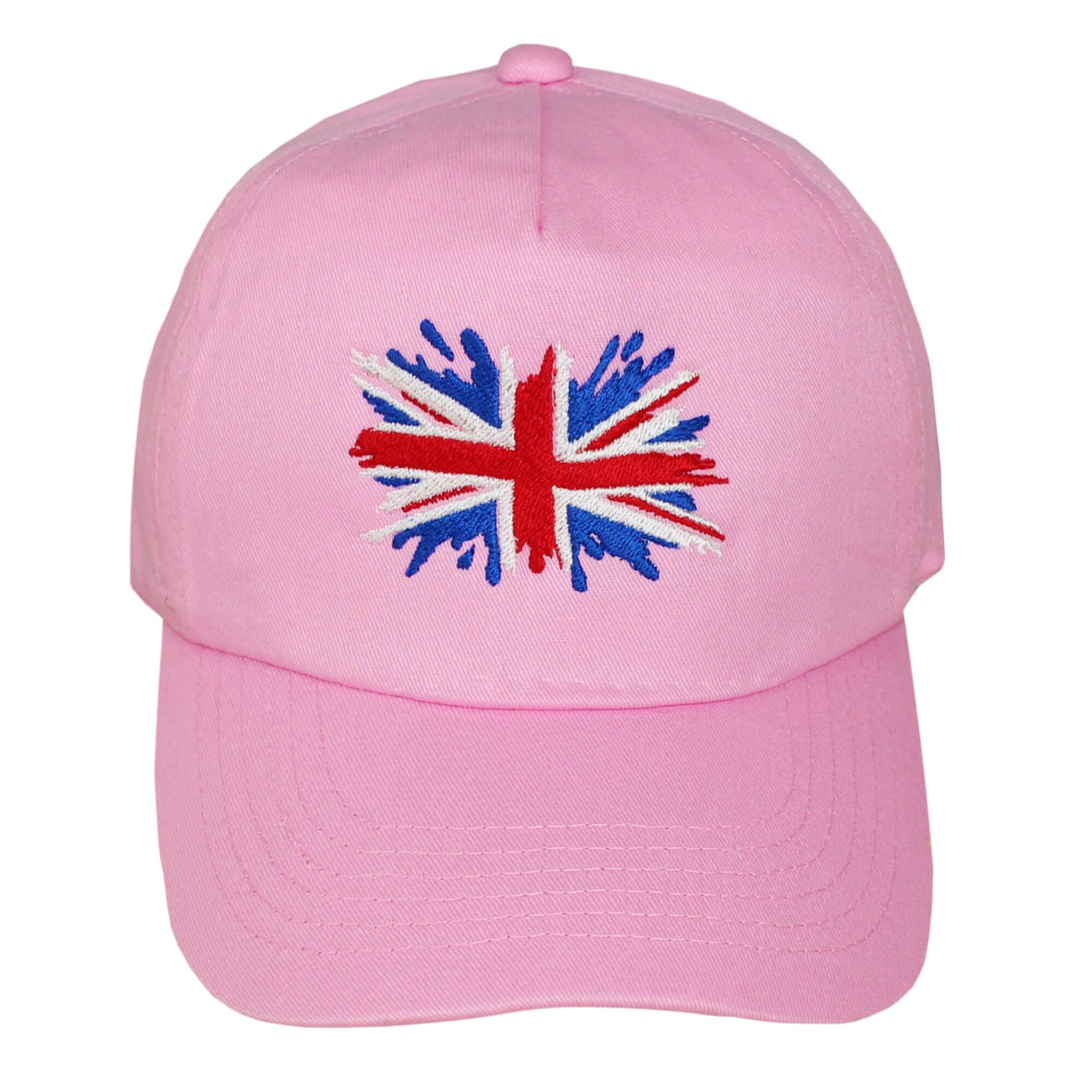 TeddyTs Great Britain Union Jack Flag Pink Adjustable Girl's Baseball Cap (5-10 Years)