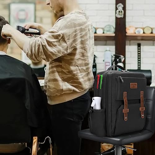 Miniatura 2 de BAFASO Estuche de peluquero de viaje, bolsa de peluquería de gran capacidad con capacidad para varias herramientas de corte de cabello (solo bolsa),