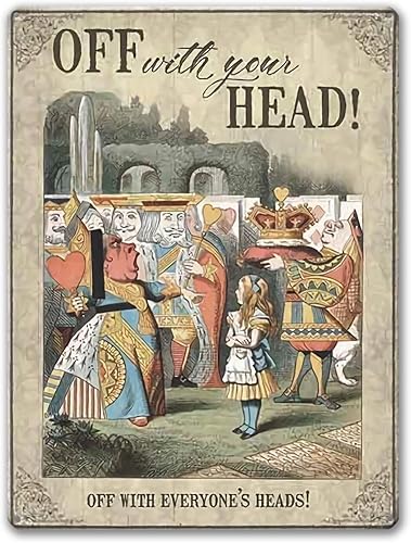 Agedsign Póster de Alicia en el País de las Maravillas con texto en inglés "Alicia en el país de las maravillas", con texto en inglés "Vintage Metal