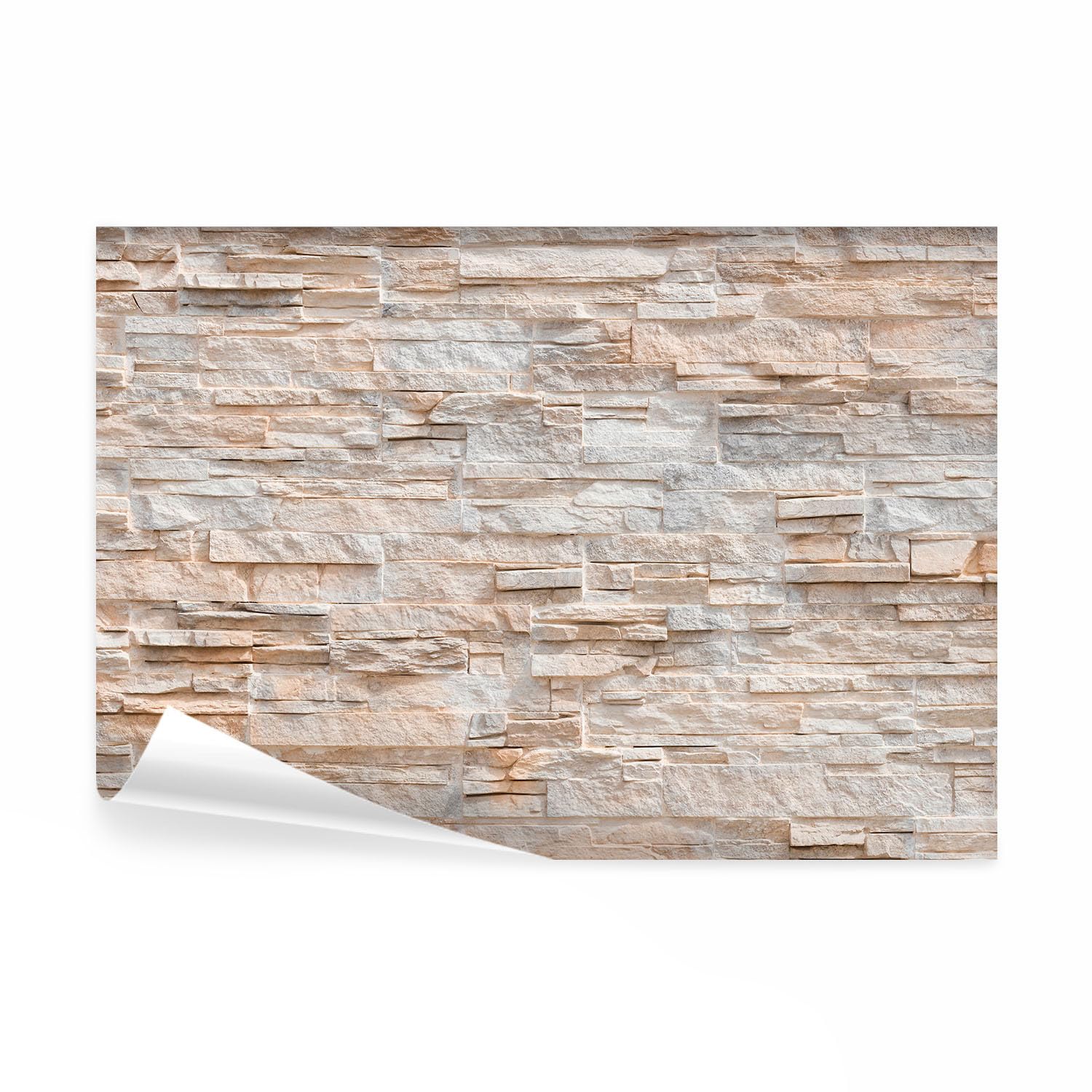 decomonkey Fototapete selbstklebend Steinwand Stein, 343x256 cm, XL, Mauer
