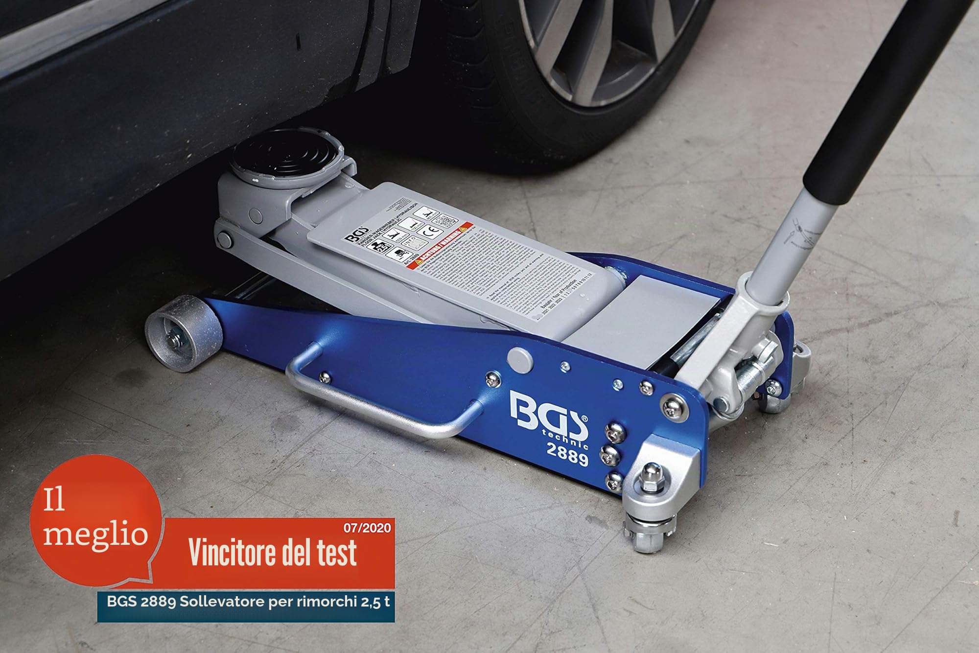BGS 2889 | Martinetto a carrello per veicoli | idraulico | struttura in alluminio-acciaio | 2,5 t