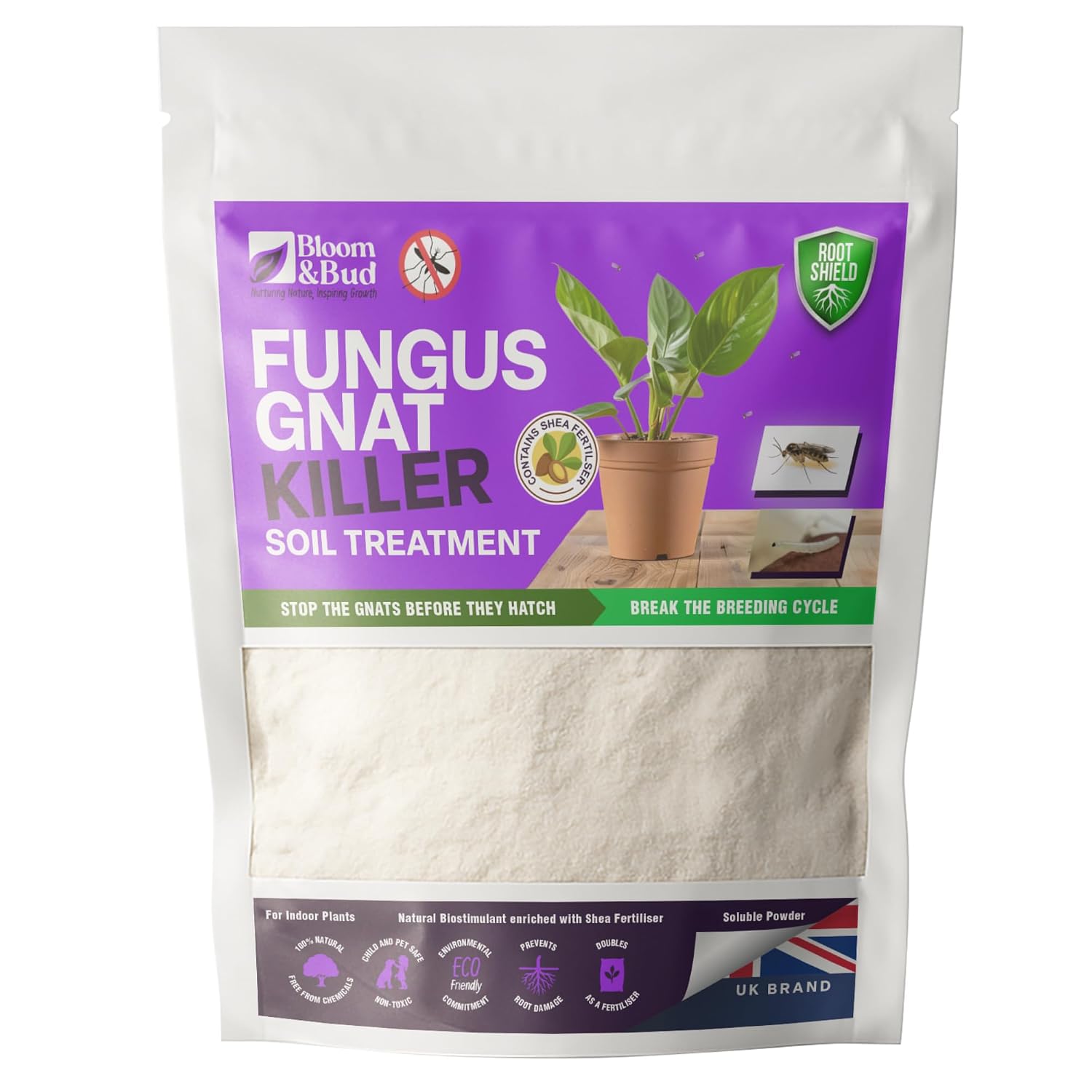 Bloom & Bud Fungus Gnat Killer for Indoor Plants Soil Treatment 100g ...