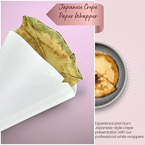 Miniatura 2 de Envoltura de crepé japonesa blanca (para crepas estilo japonés) - 2000 piezas, 18 por envoltura de crepé