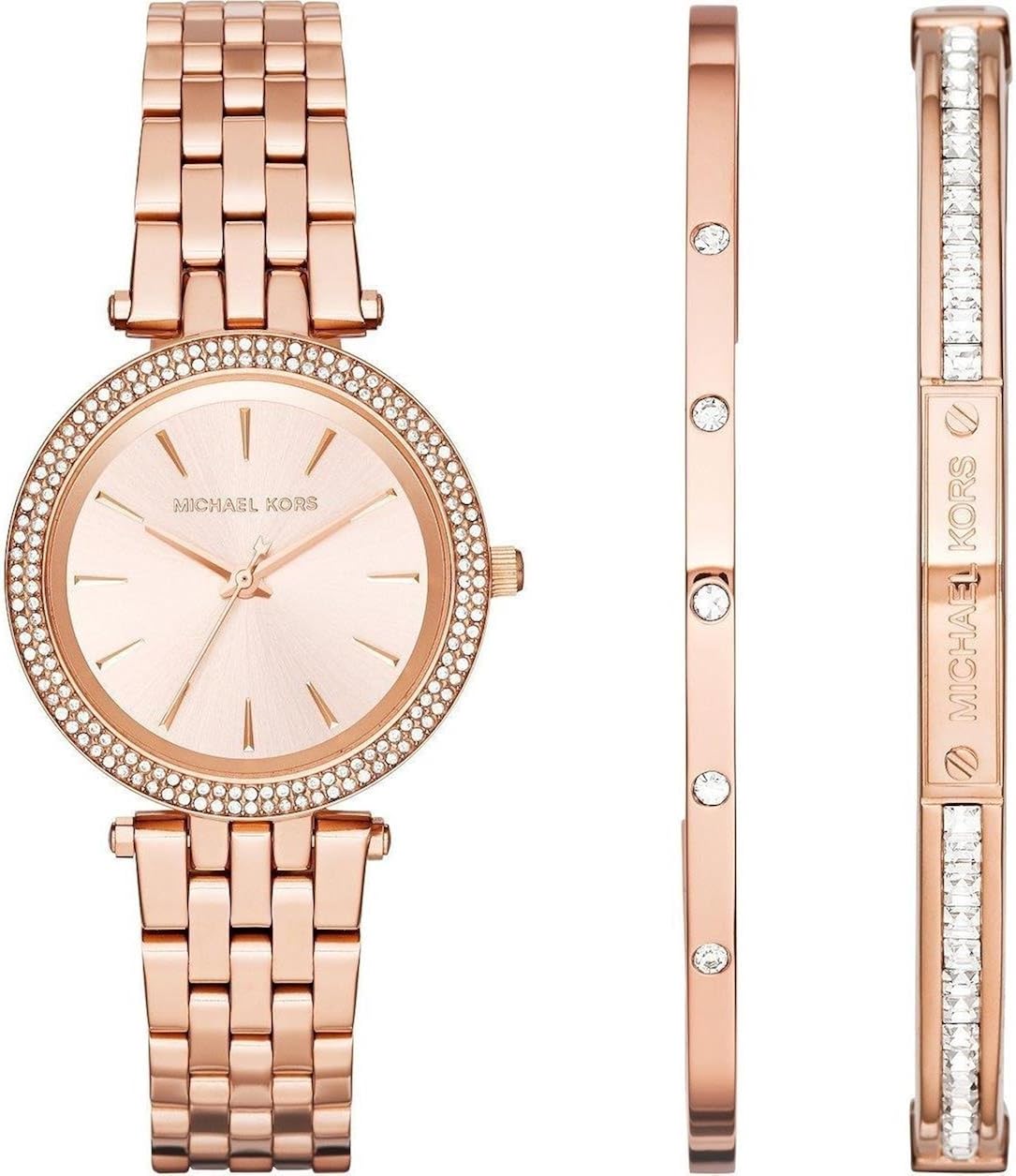 Miniatura 2 de Michael Kors MK3431 Mini Darci - Reloj de cuarzo para mujer, color dorado rosa, set de regalo, Rosado, L