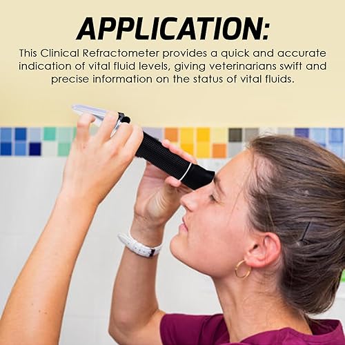 Miniatura 6 de Refractómetro clínico 3 en 1, refractómetro veterinario, refractómetro clínico a escala para orina de gato y perro Índice de salud de proteína