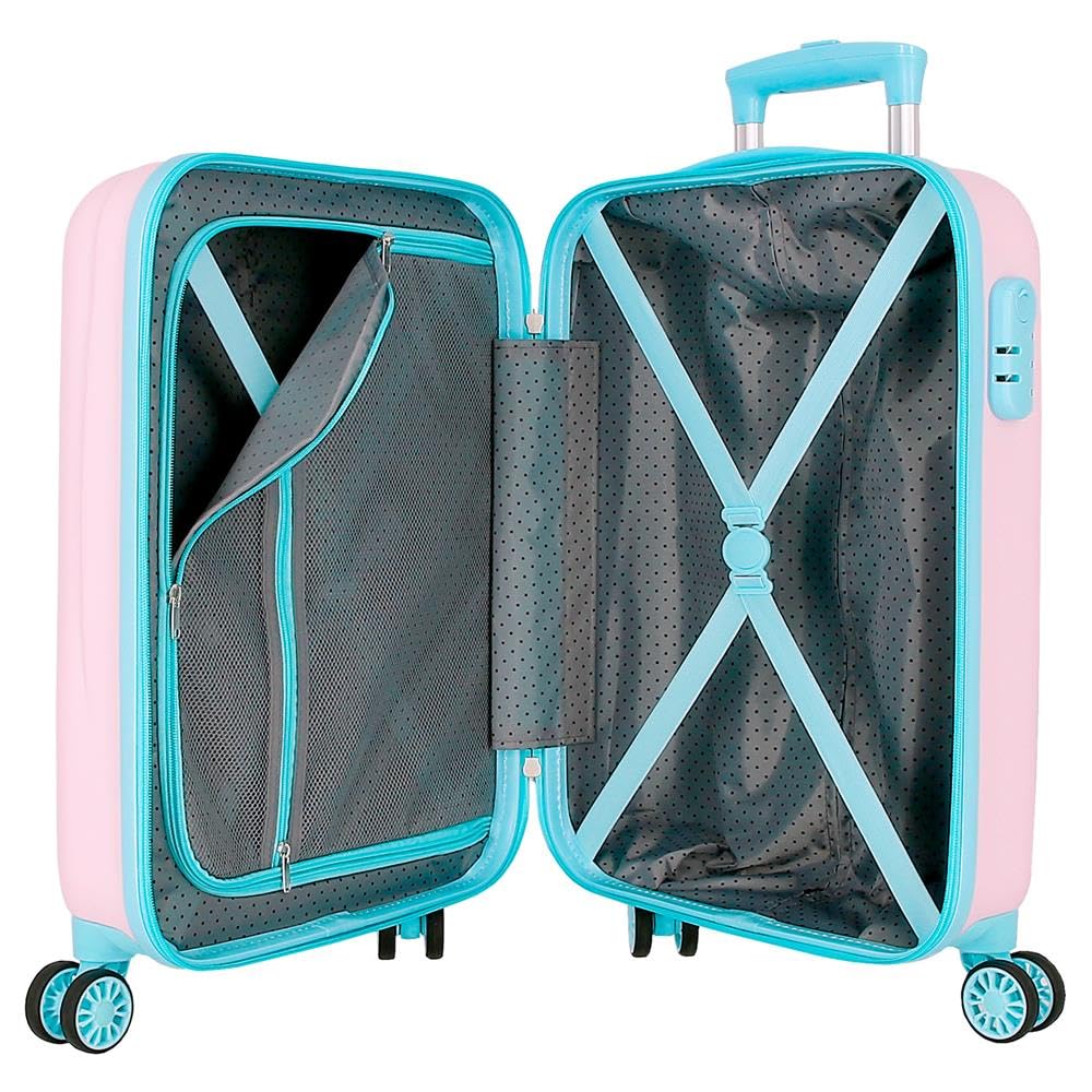Disney Valise Enfant Rigide avec Fermeture latérale à Combinaison, 4 Roues, Bagage Cabine, fabriquée en ABS, Un matériau Rigide et léger.