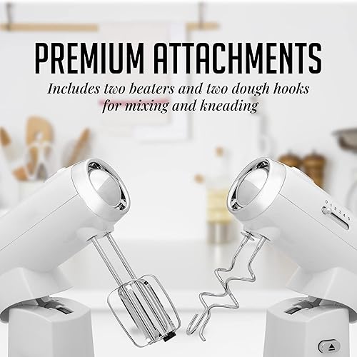 Vista 25 de OVENTE Batidora eléctrica de pie con cuenco de acero inoxidable de 3.5 cuartos de galón, mezclador de cocina portátil y ligero de 5 velocidades