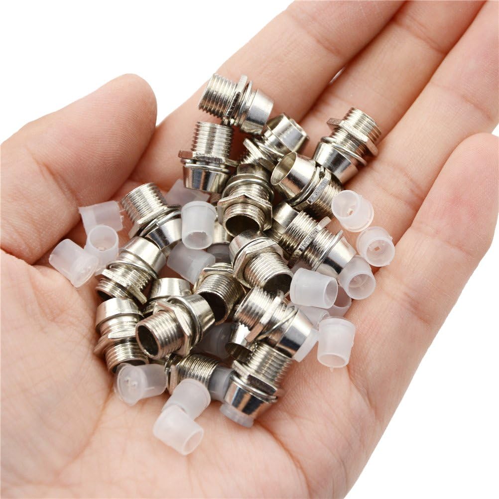 E-outstanding 25-Pack Copper 5mm Light Emitting Diode LED Bezel Holder - Round Lamp Emitting Diode Mount Panel Display Socket Base