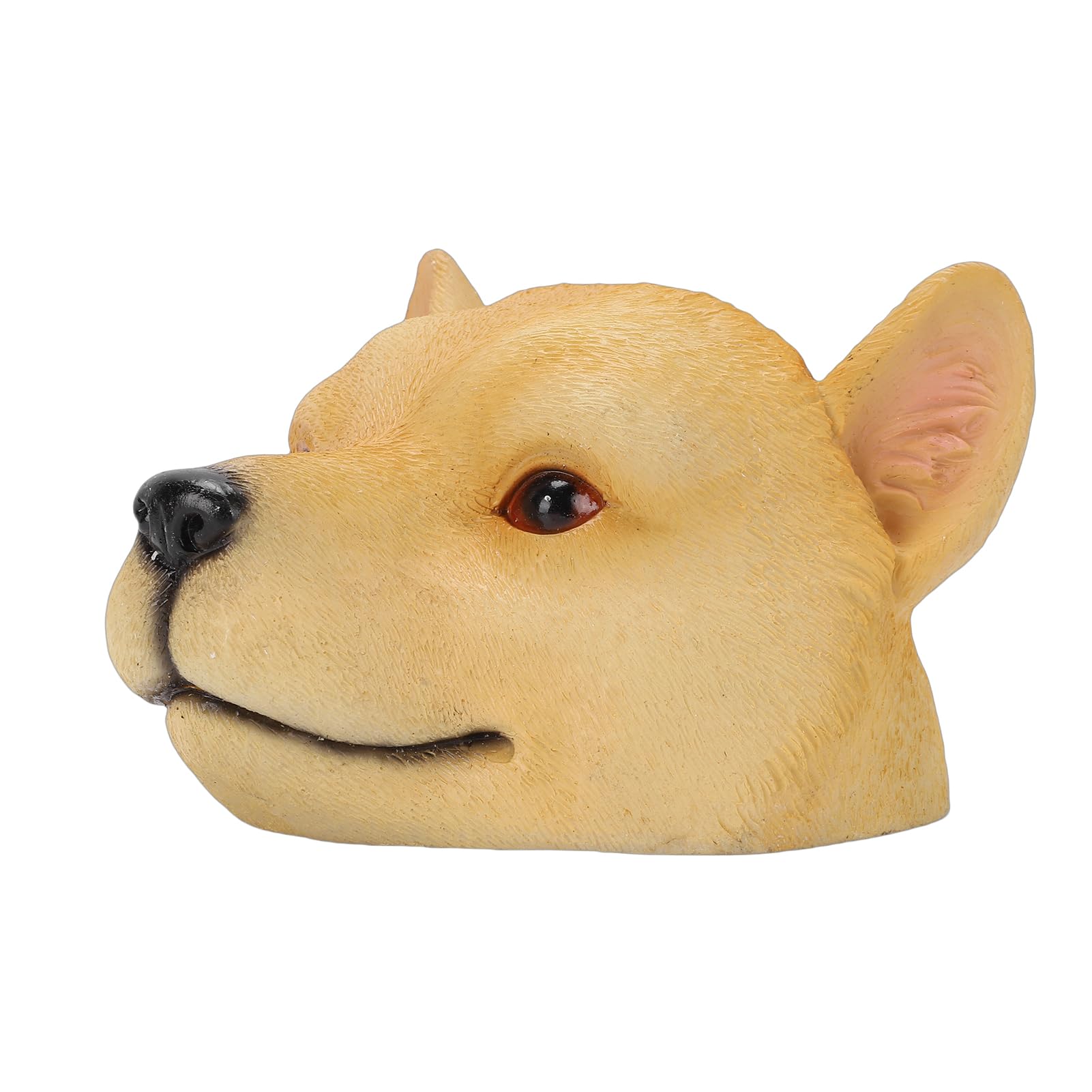 Statue de tête de chien flottante jaune en résine pour bassin