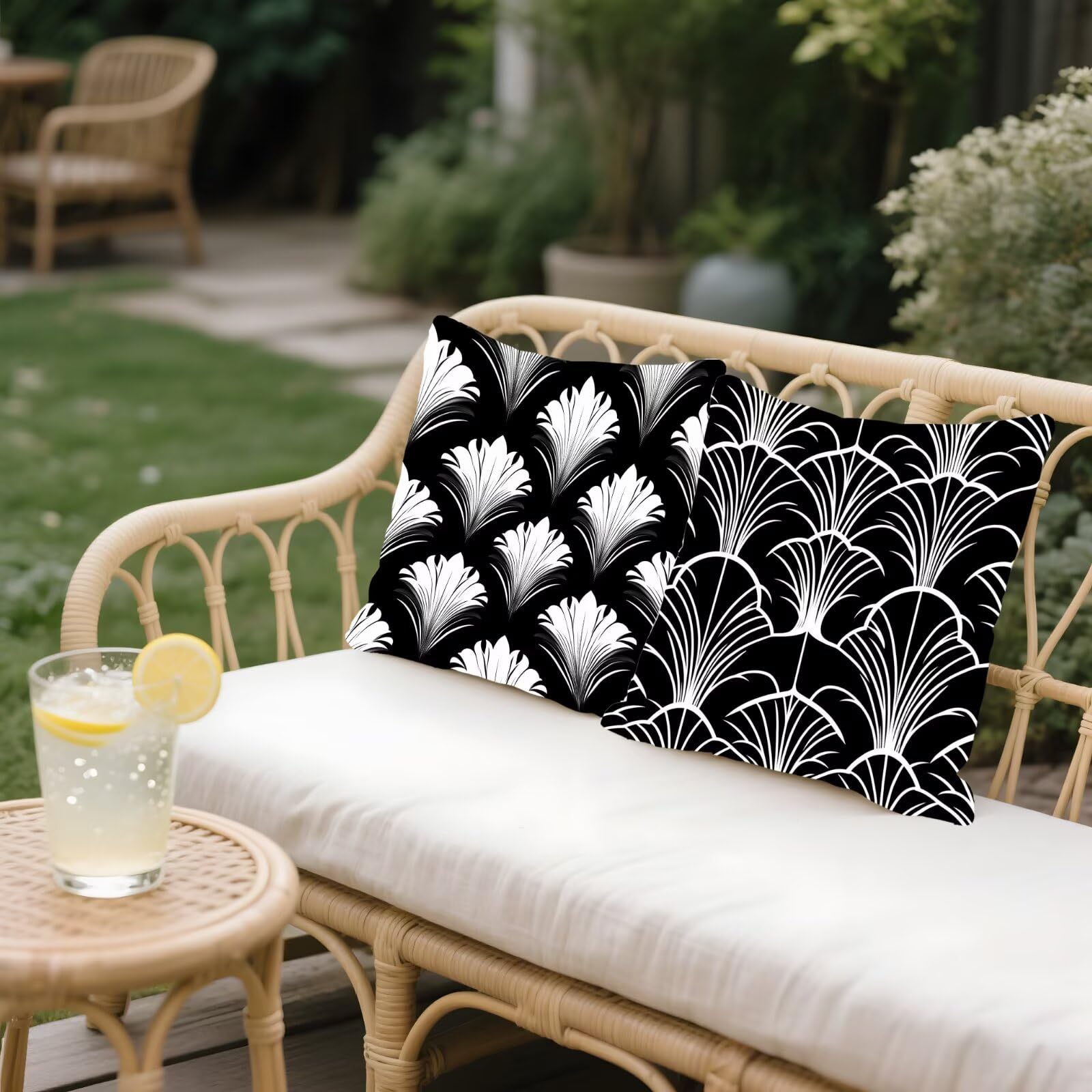 Federe Cuscini Divano 40x40cm, Federa Cuscino Geometria In bianco e nero Quadrati Copricuscini Super Morbido Copri Cuscini Per Divano, Cuscino Decorativo da Esterno Giardini, Camera Divani, Sedie P325
