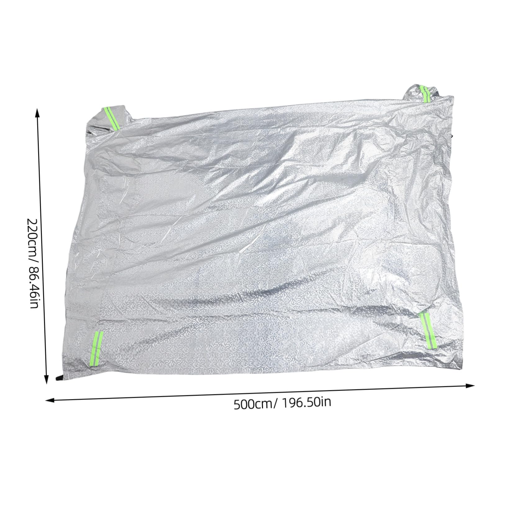 TOYANDONA Aluminum Foil Half Car Cover with Mirror Pockets And Straps Rainproof Dustproof Sunshade for Apartment Parking Fit Seasonal Outdoor Protection