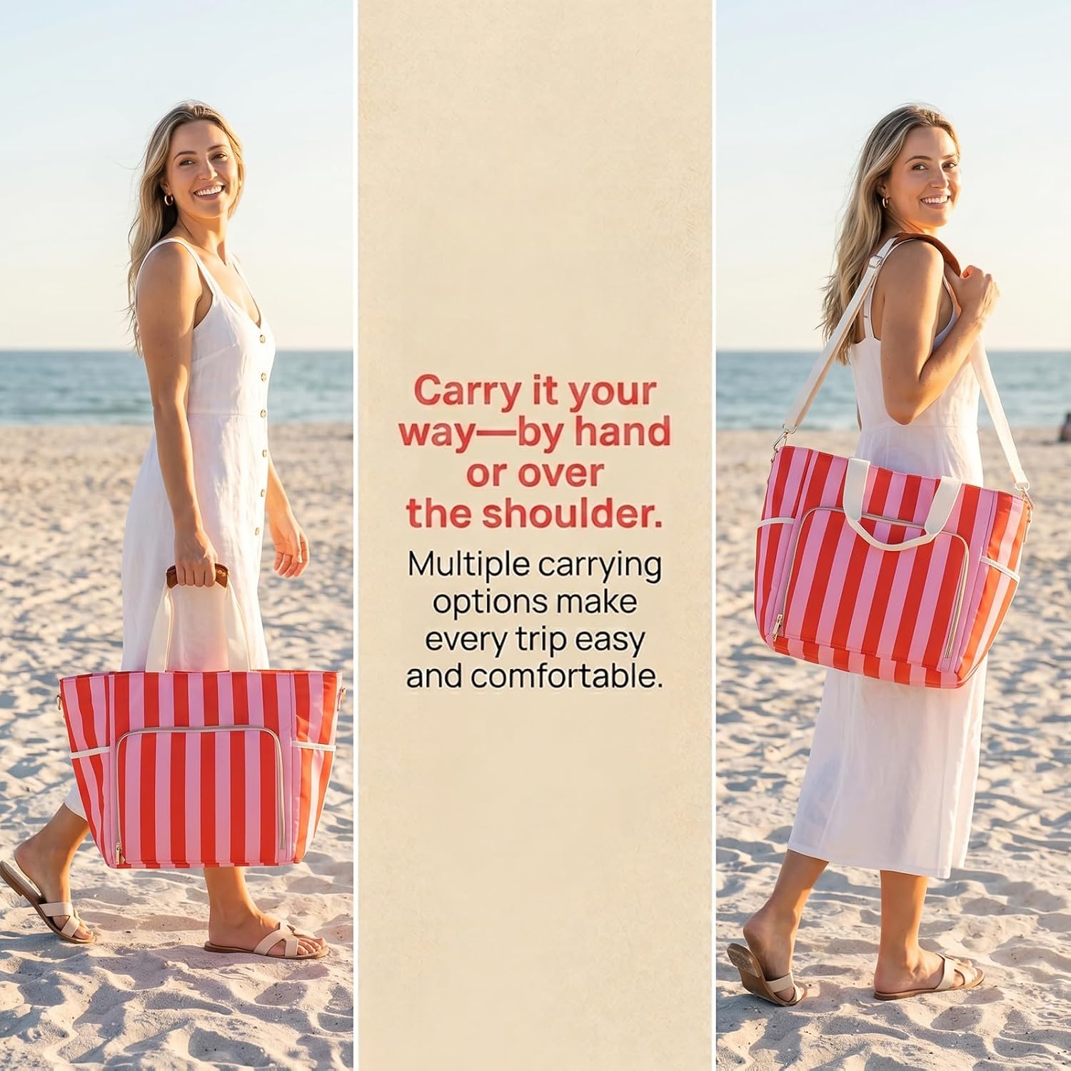 Large Insulated Soft Cooler Bag 30L with Thermal Insulation, Family Size Portable Cooler for Picnic, Beach, Camping, Travel