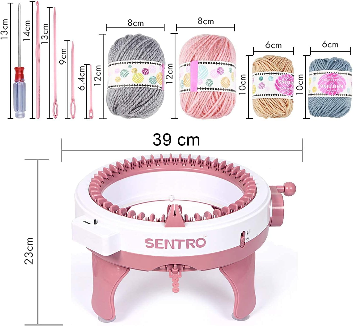 Knitting Machine, 48 Needles Knitting Board Rotating Double Knit Loom Machine, DIY Knit Scarf Hat Sock Knitting Round Loom for Adults/Kids