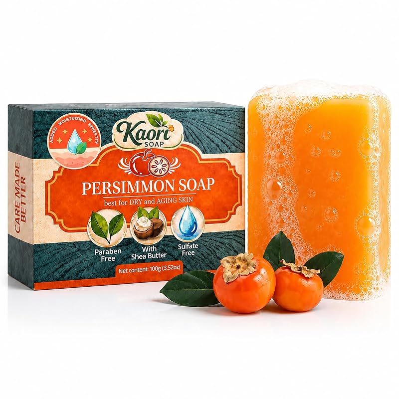Sabonete em barra Kaori Soap com extrato de caqui e óleos essenciais, 3,52 oz