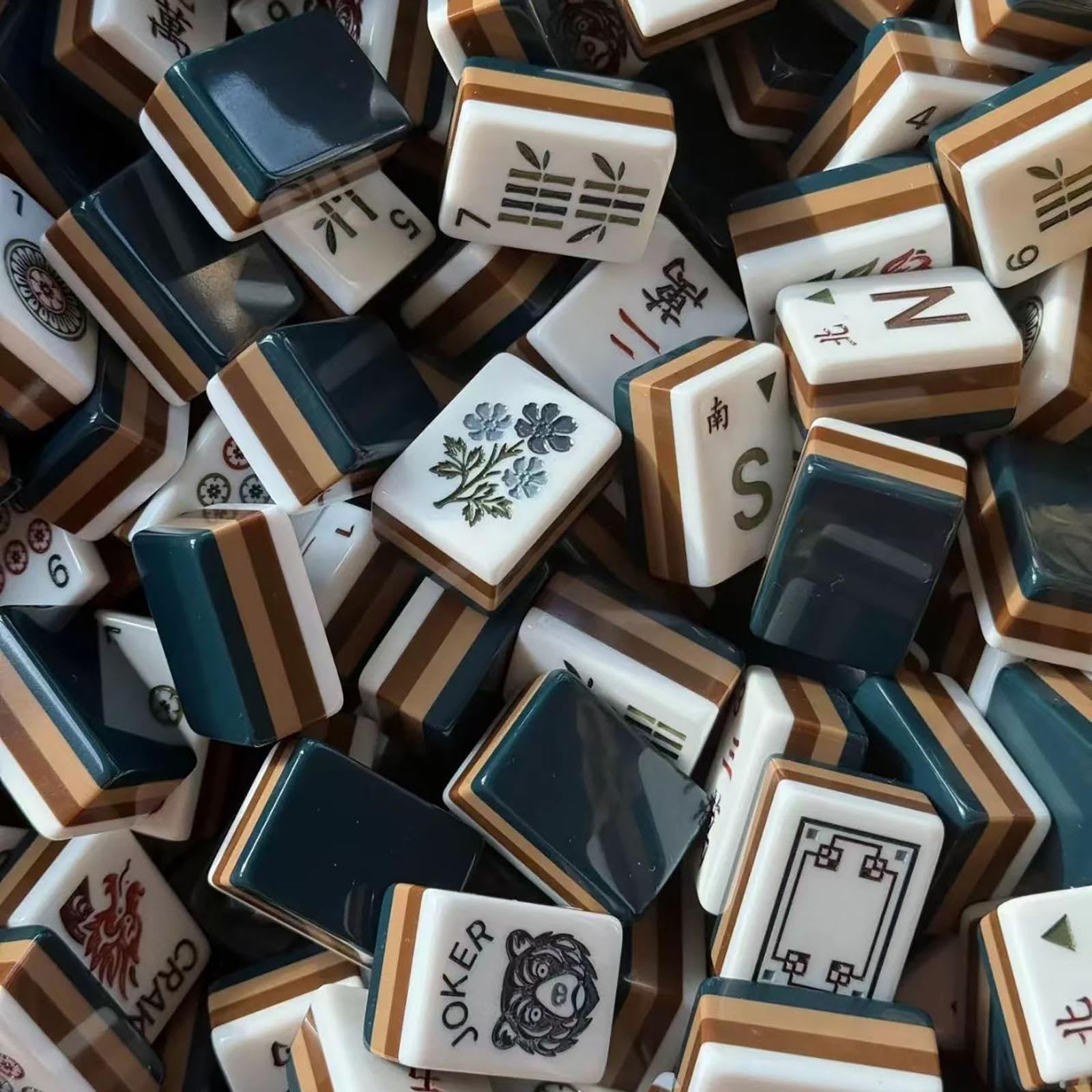 Acrylic American Mahjong Set, 160 Engraved Tiles