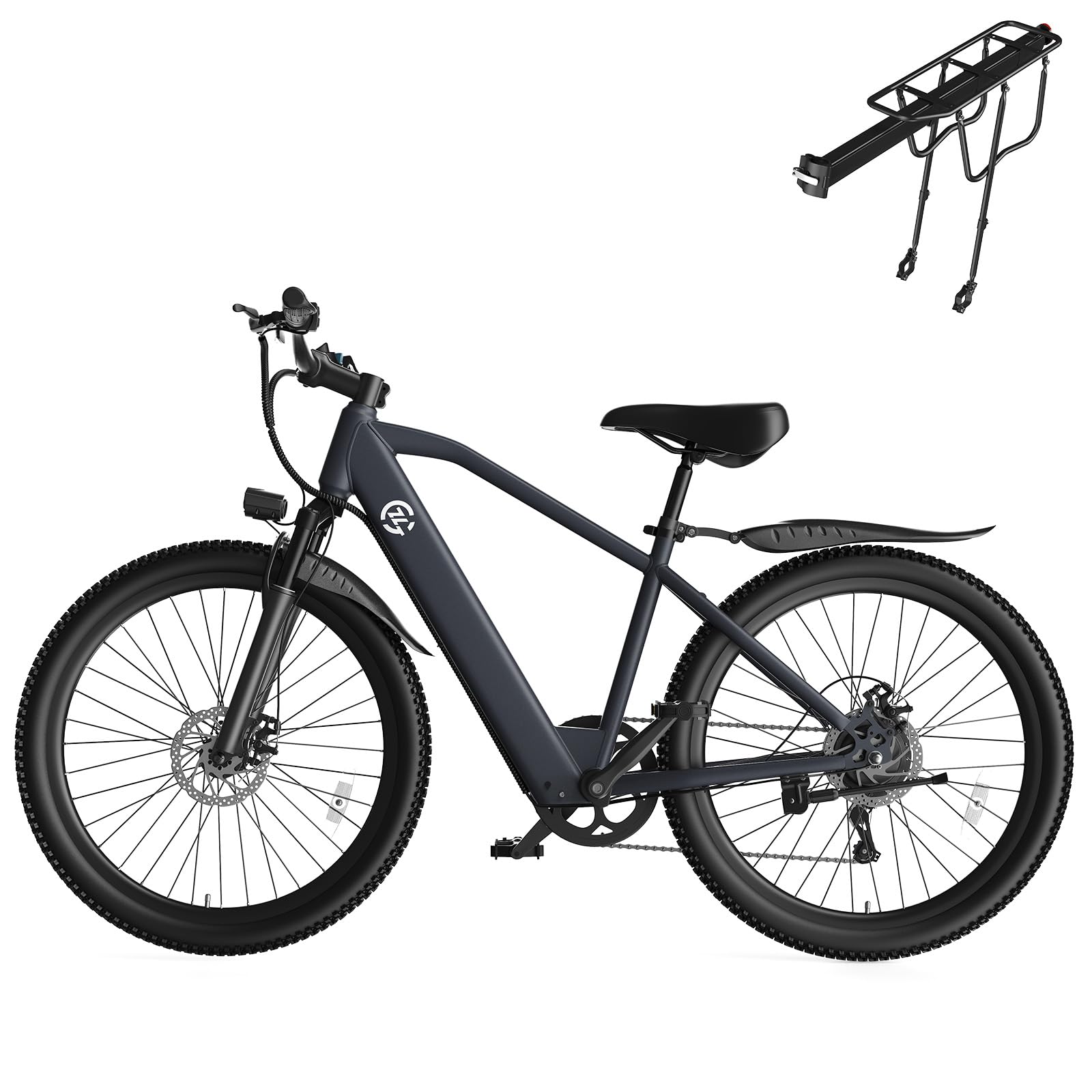 Bicicleta eléctrica de 26 pulgadas, para hombre y mujer, con motor de 250 W, batería de 36 V, 7 marchas, pantalla LCD, 3 modos de conducción, freno de disco doble, Pedelec, bicicleta de montaña E para
