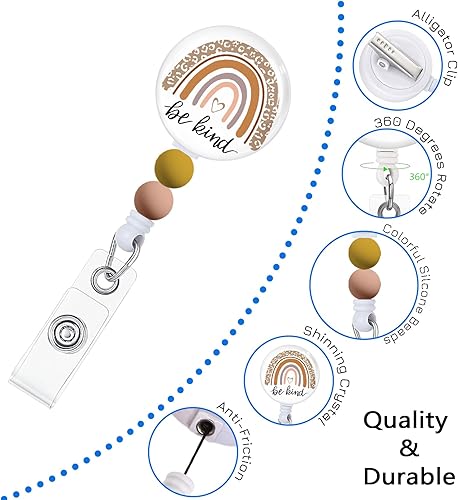 Vista 136 de Immaturus Carrete retráctil con cuentas, lindo y divertido soporte para tarjetas de identificación retráctiles, clips de insignia, llavero para Nave