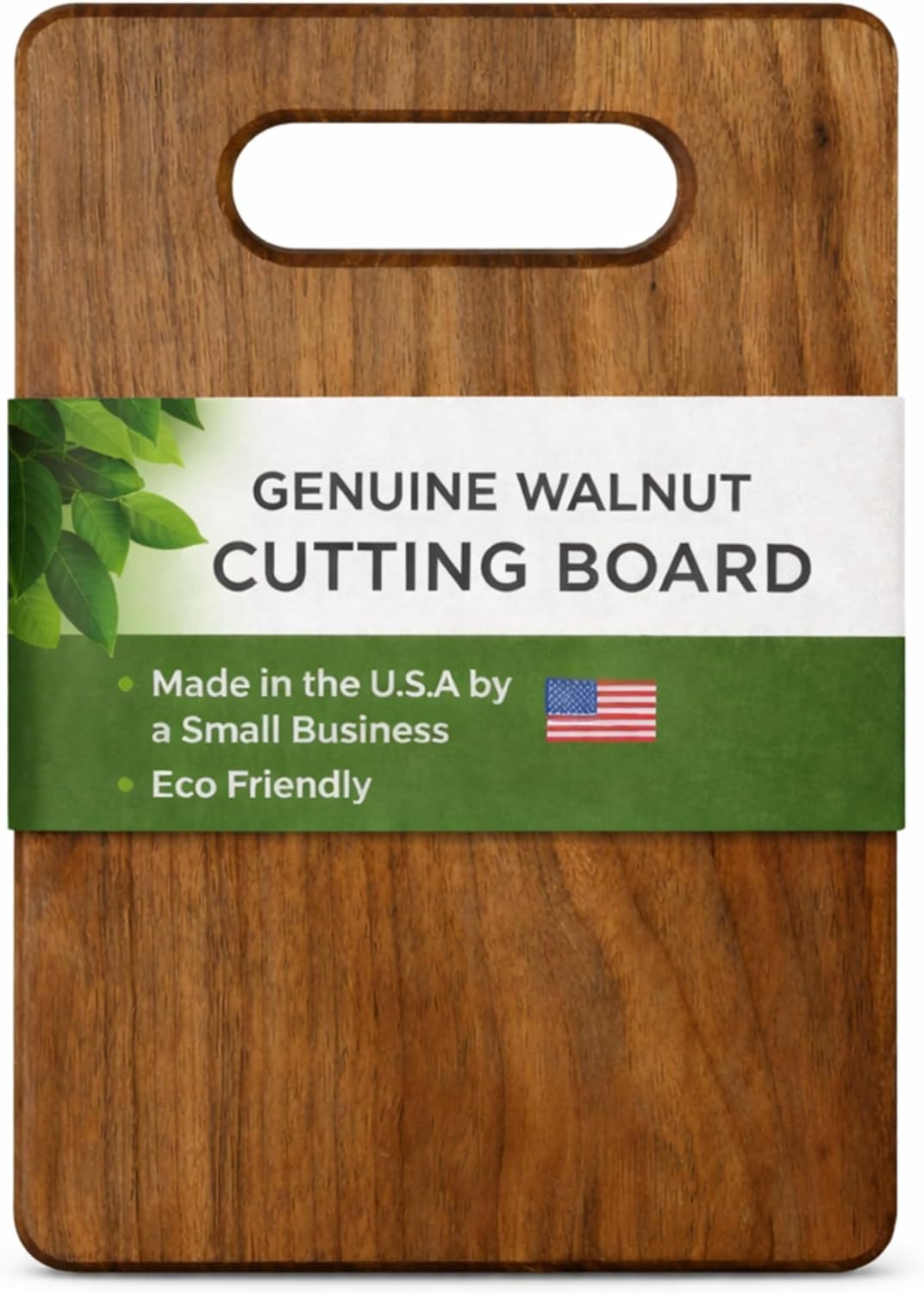 Handcrafted Walnut Wood Cutting Board with Built-In Handle – Premium U.S.A. Made Hardwood, Multiple Sizes – Thick Dark Walnut Chopping Block for Kitchen Prep & Serving (Small)