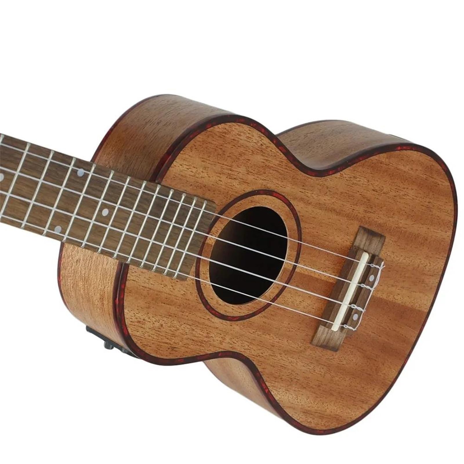 Ukelele Ukelele De Guitarra Eléctrica De Sapele Hawaiano De 24 Pulgadas Ukelele De 4 Cuerdas(Color:A)