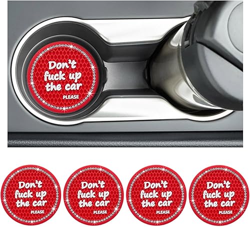 Sylvil 4 posavasos brillantes para automóvil, 2.75 pulgadas, suaves para automóvil, portavasos de silicona antideslizante con diamantes de