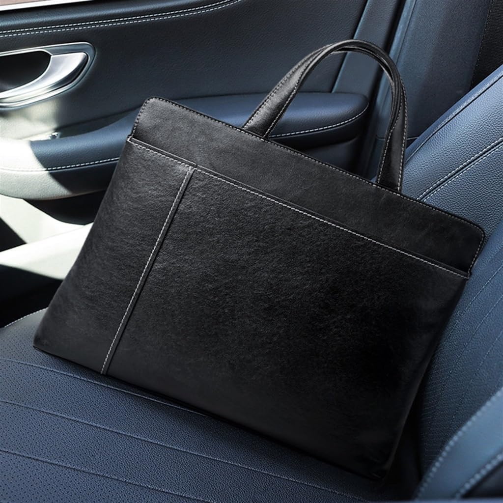 Men's Briefcase Leather Bag Horizontal Handbag Computer Business Casual Crossbody