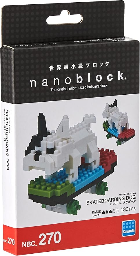 Amazon Nanoblock スケートボード 犬 組み立てキット ブラウン ブロック おもちゃ