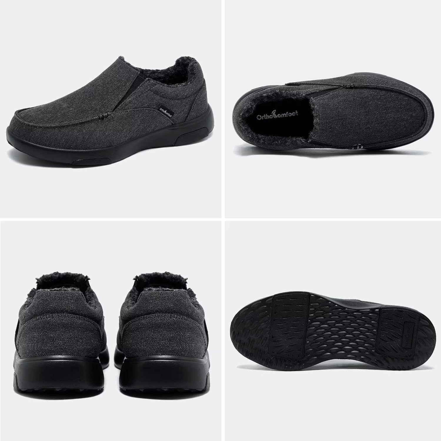 OrthoComfoot Men's Orthopedic Comfortable Slip-On Shoes with Arch Support, Orthotic Loafers for Plantar Fasciitis, Canvas Leisure Vintage Flat Walking Shoes for Foot and Heel Pain Relief - Image 5