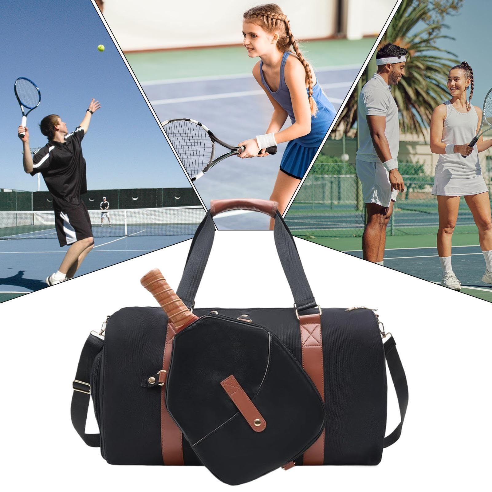 Borsa per racchetta da tennis portatile con copertura racchetta e tracolla