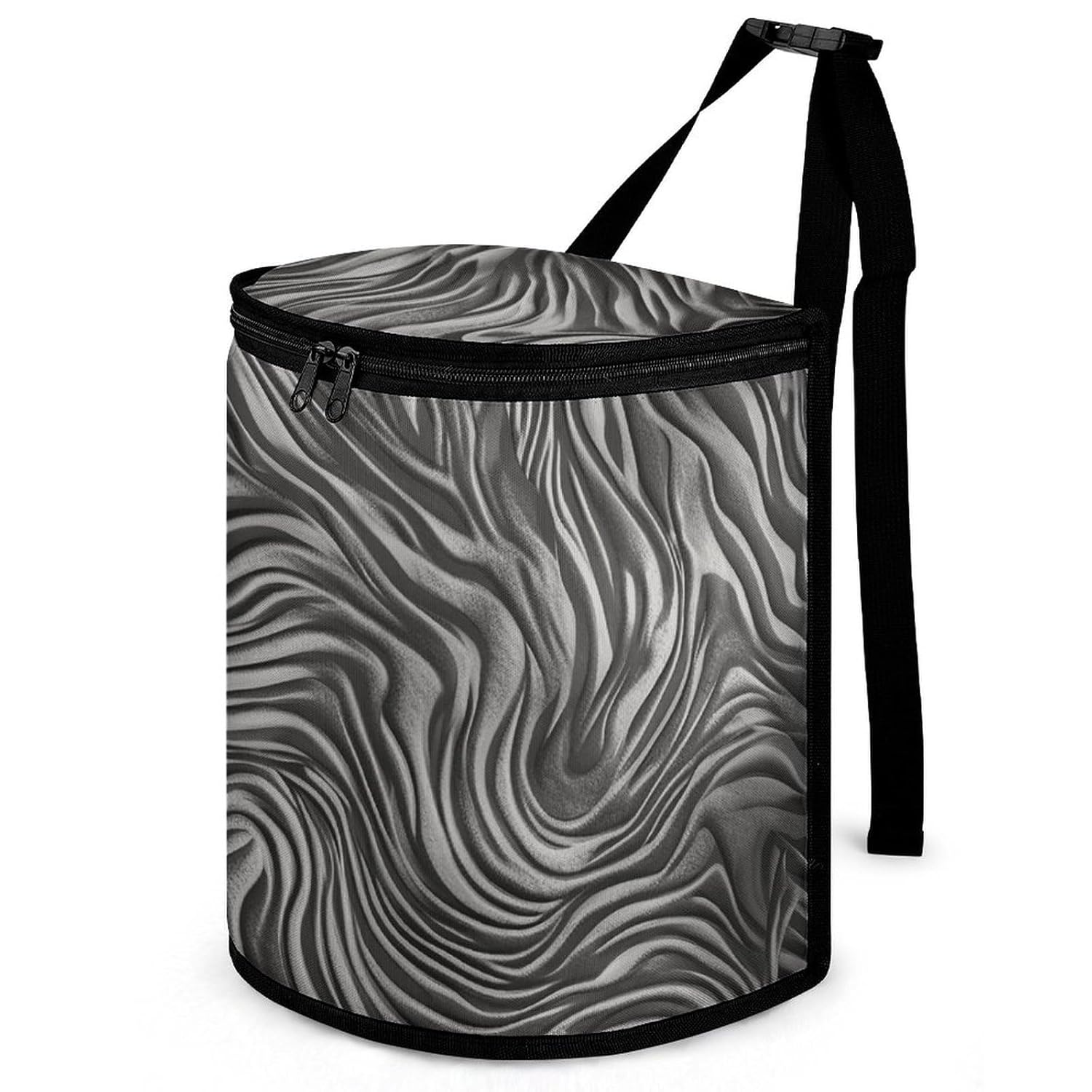 Car Trash Can Silver Animal Silhouette Printed Car Organizer Car Accessory Interior Car Garbage Can with Lid