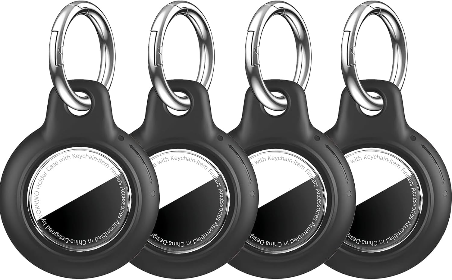 4 Pack IPX8 Waterproof Case for AirTag 2nd & 1st Gen, 4 Black