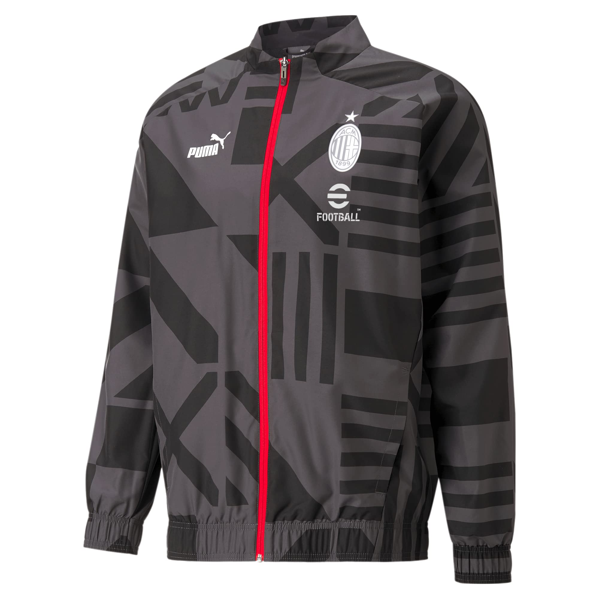 Puma 2022-23 AC Milan Pre-Match Jacket - Puma Black-Asphalt